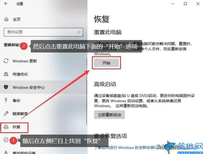 电脑怎么格式化恢复出厂设置,Win10电脑恢复官方系统指南